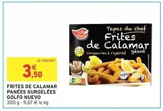 FRITES DE CALAMAR PANÉES SURGELÉES GOLFO NUEVO