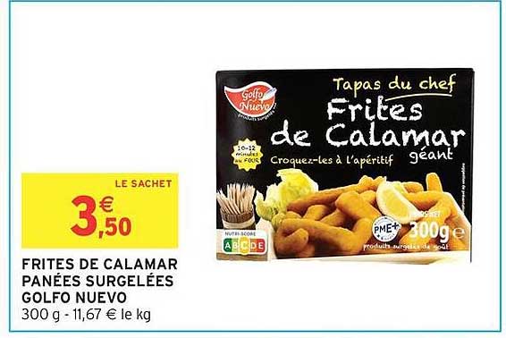 Frites de Calamar Panées Surgelées Golfo Nuevo