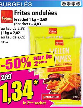Frites ondulées