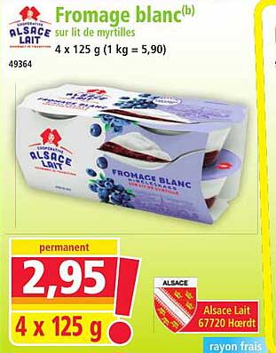 Fromage blanc sur lit de myrtilles