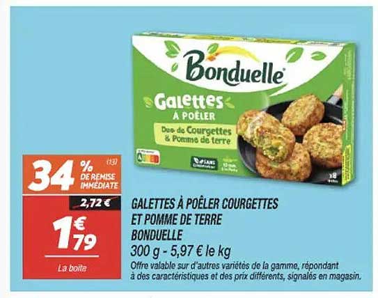 GALETTES À POÊLER COURGETTES ET POMME DE TERRE BONDUELLE