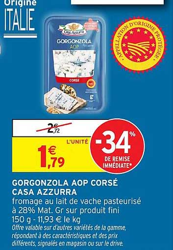 GORGONZOLA AOP CORSÉ CASA AZZURRA