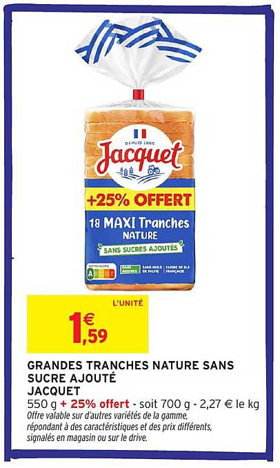 GRANDES TRANCHES NATURE SANS SUCRE AJOUTÉ JACQUET