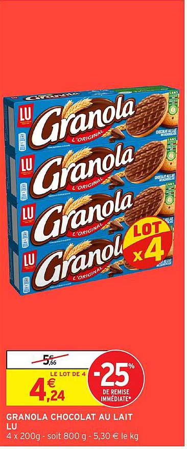 GRANOLA CHOCOLAT AU LAIT LU