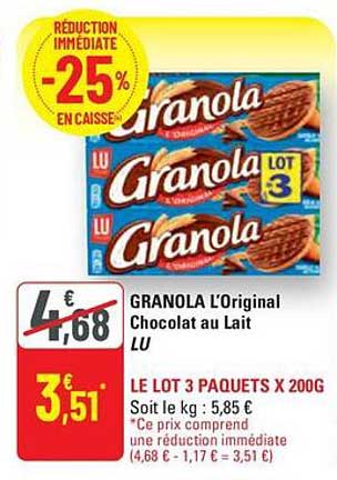 GRANOLA L'Original Chocolat au Lait LU