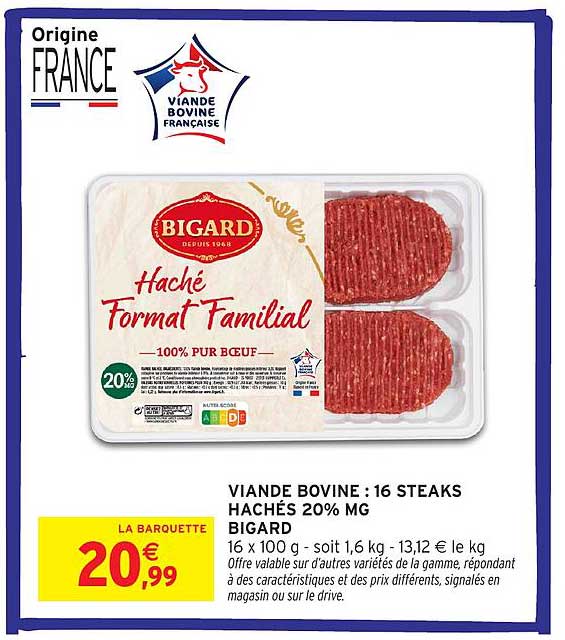Haché Format Familial 100% Pur Bœuf - BIGARD