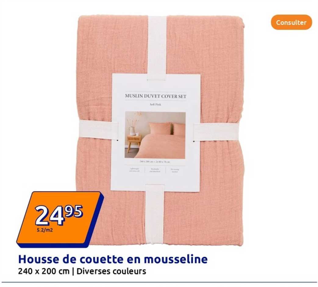 Housse de couette en mousseline