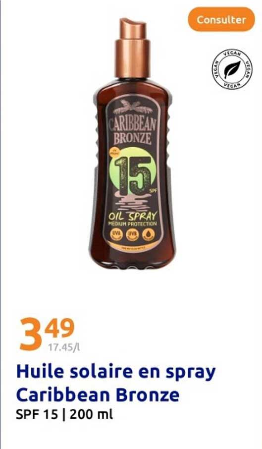 Huile solaire en spray Caribbean Bronze SPF 15 | 200 ml