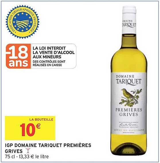 IGP DOMAINE TARIQUET PREMIÈRES GRIVES