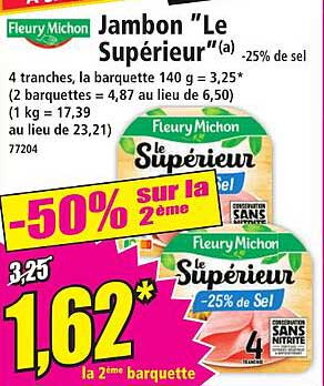 Jambon "Le Supérieur" -25% de sel