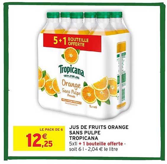 JUS DE FRUITS ORANGE SANS Pulpe TROPICANA