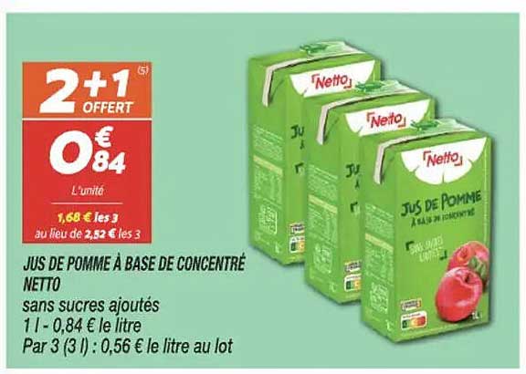 JUS DE POMME À BASE DE CONCENTRÉ NETTO