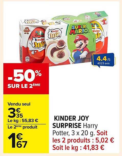 KINDER JOY SURPRISE Harry Potter 3 x 20 g.