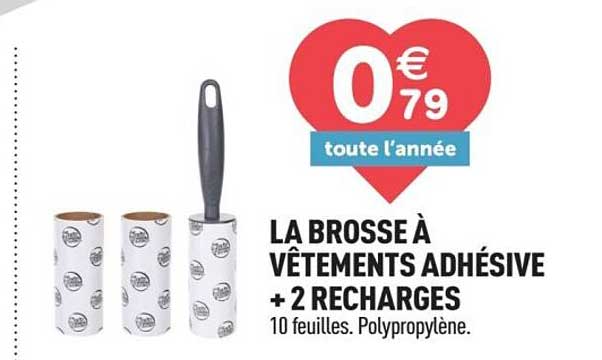 LA BROSSE À VÊTEMENTS ADHÉSIVE + 2 RECHARGES