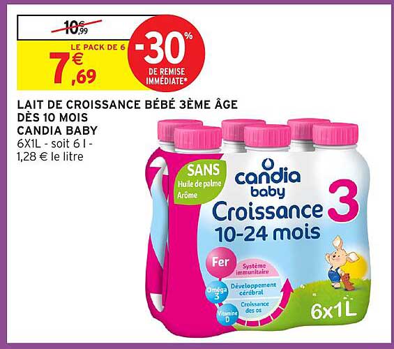 LAIT DE CROISSANCE BÉBÉ 3ÈME ÂGE DÈS 10 MOIS CANDIA BABY