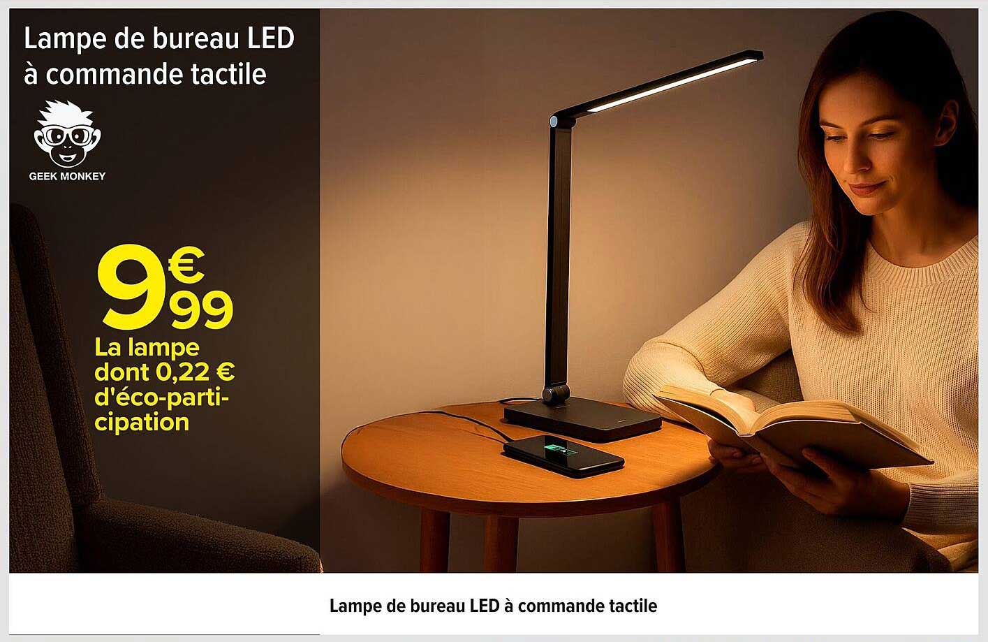 Lampe de bureau LED à commande tactile