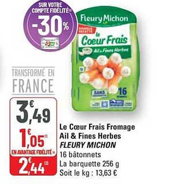 Le Cœur Frais Fromage Ail & Fines Herbes FLEURY MICHON