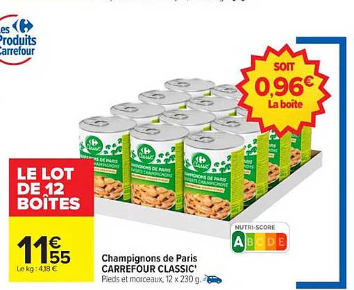 LE LOT DE 12 BOÎTES