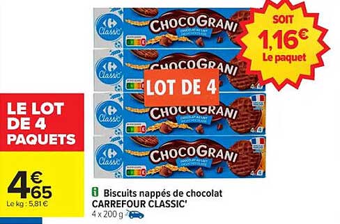 LE LOT DE 4 PAQUETS