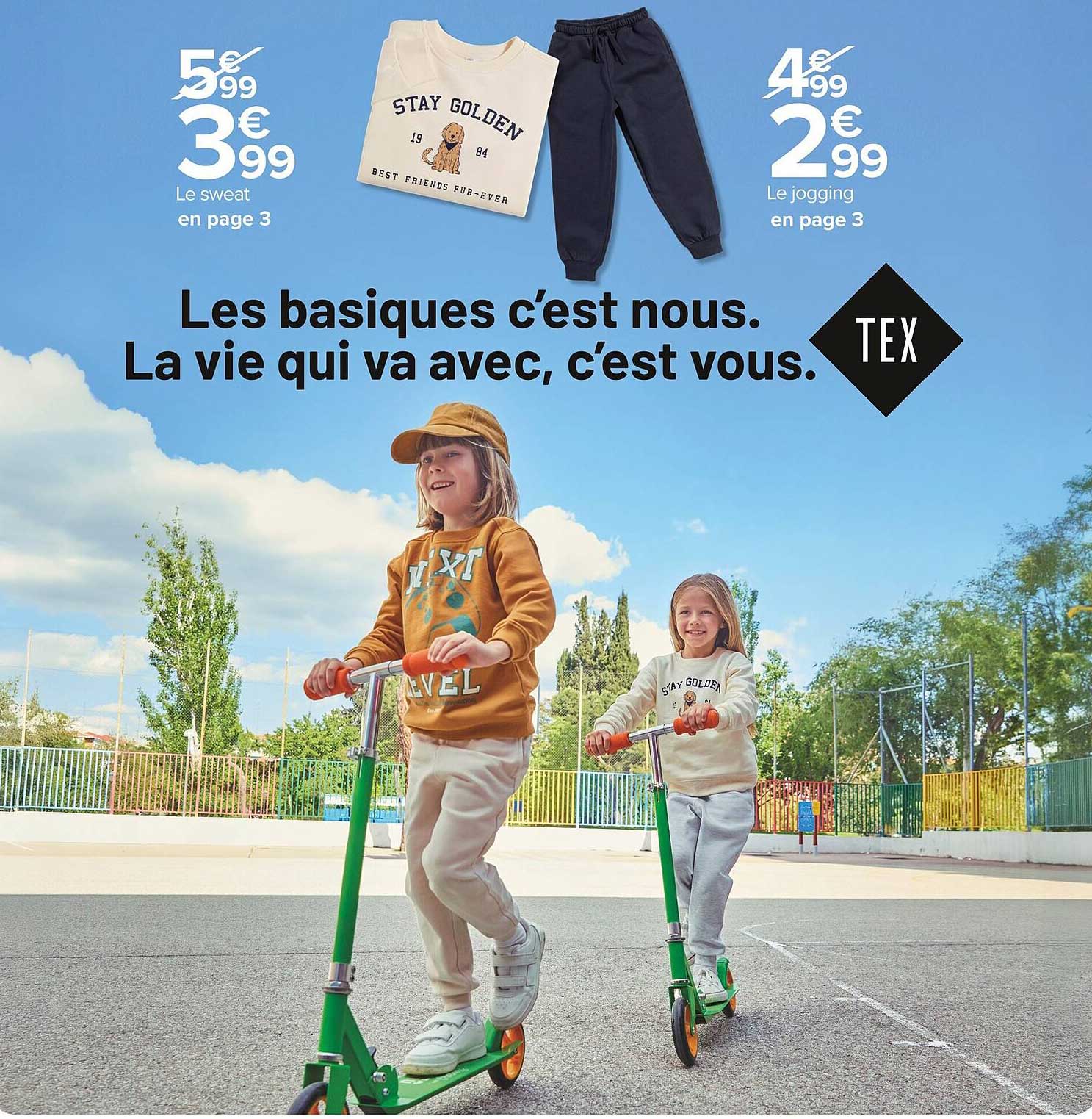 Le sweat en page 3 et le jogging en page 3