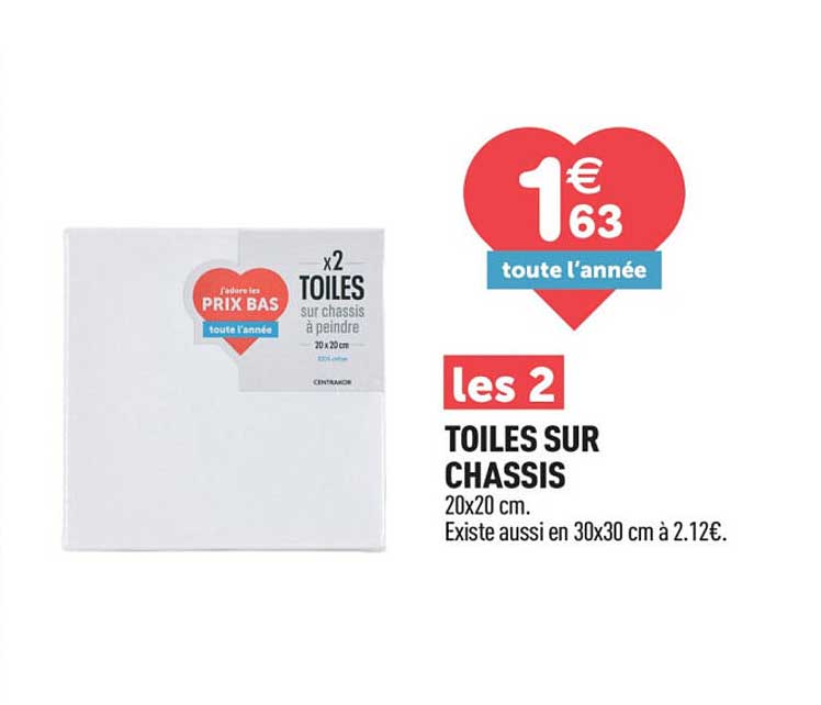 les 2 TOILES SUR CHASSIS 20x20 cm.