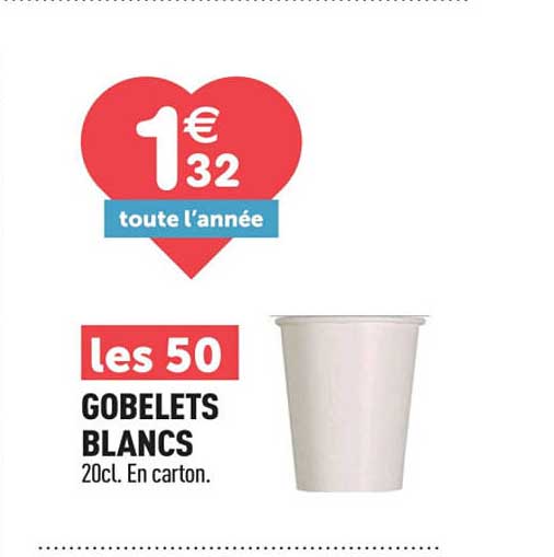 les 50 GOBELETS BLANCS