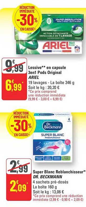 Lessive** en capsule 3en1 Pods Original ARIEL