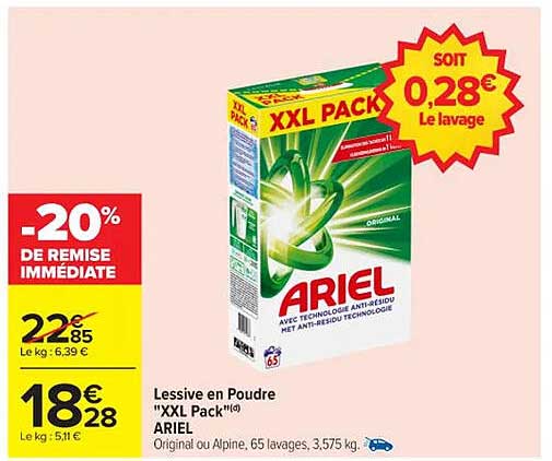 Lessive en Poudre "XXL Pack"(10) ARIEL