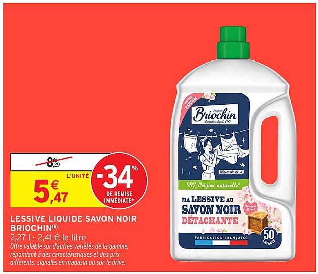 LESSIVE LIQUIDE SAVON NOIR BRIOCHIN