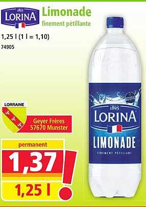 Limonade finement pétillante
