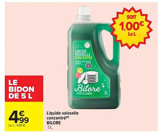 Liquide vaisselle concentré Bilore 5L