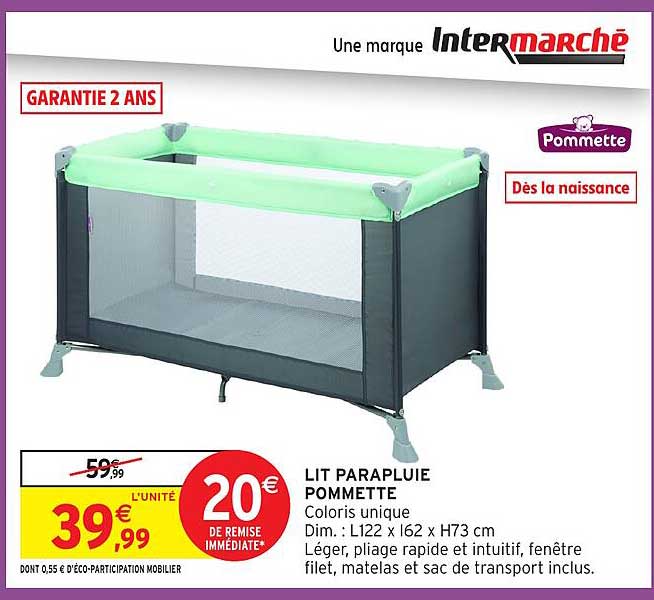 LIT PARAPLUIE POMMETTE