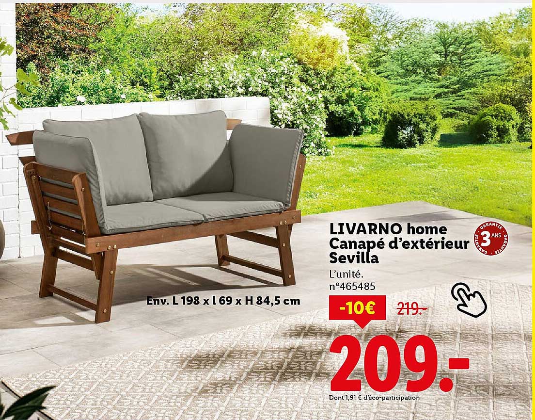 LIVARNO home Canapé d’extérieur Sevilla