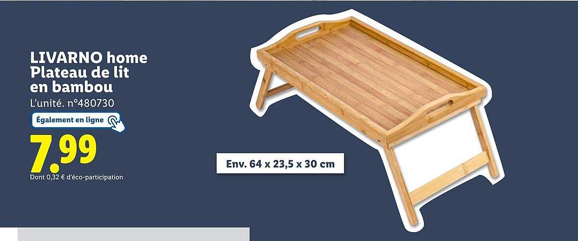 LIVARNO home Plateau de lit en bambou