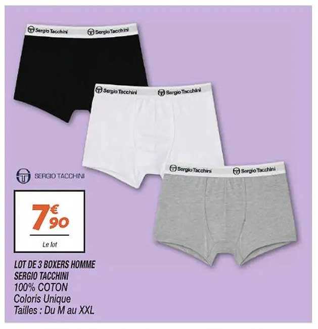 LOT DE 3 BOXERS HOMME SERGIO TACCHINI