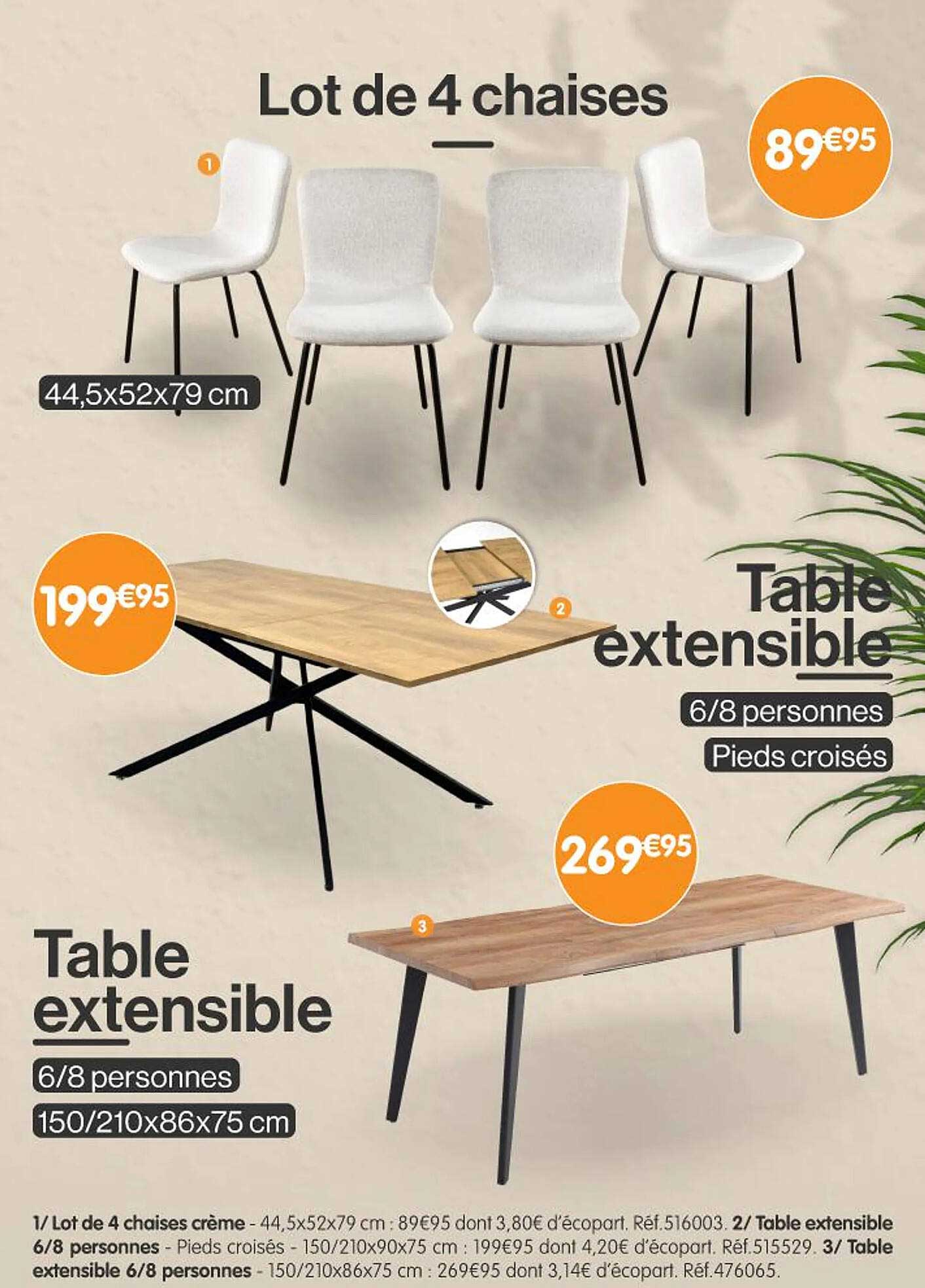 Lot de 4 chaises