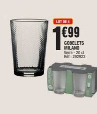 LOT DE 4 GOBELETS MILANO
