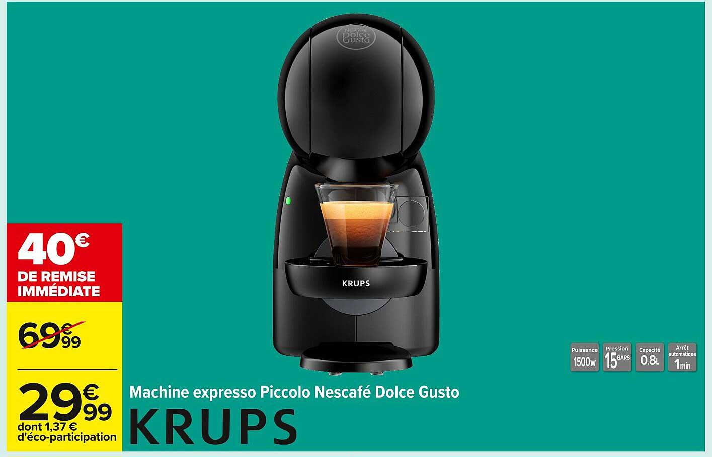 Machine expresso Piccolo Nescafé Dolce Gusto KRUPS