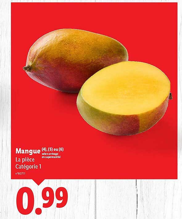 Mangue (4), (5) ou (6) selon arrivage en supermarché