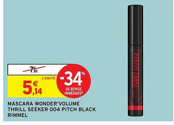 MASCARA WONDER'VOLUME THRILL SEEKER 004 PITCH BLACK RIMMEL