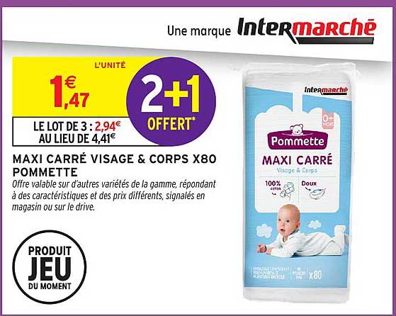MAXI CARRÉ VISAGE & CORPS X80 POMMETTE