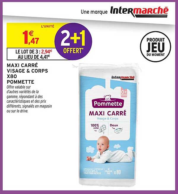 MAXI CARRÉ VISAGE & CORPS X80 POMMETTE