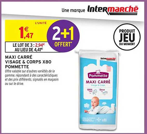 MAXI CARRÉ VISAGE & CORPS X80 POMMETTE