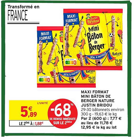 MAXI FORMAT MINI BÂTON DE BERGER NATURE JUSTIN BRIDOU