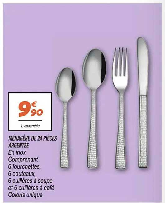 Ménagère de 24 pièces argentée