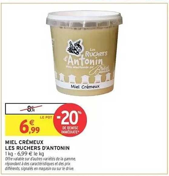 MIEL CRÉMEUX LES RUCHERS D'ANTONIN