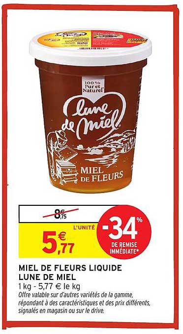 MIEL DE FLEURS LIQUIDE LUNE DE MIEL