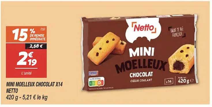 MINI MOELLEUX CHOCOLAT X14 NETTO