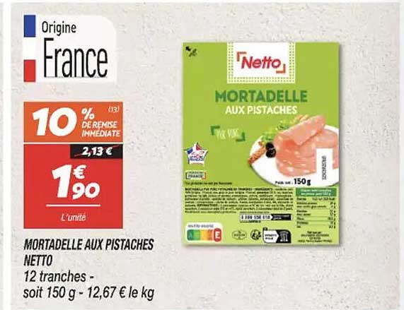 MORTADELLE AUX PISTACHES NETTO