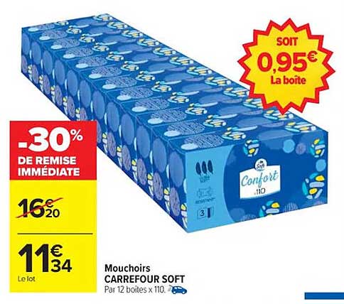 Mouchoirs CARREFOUR SOFT